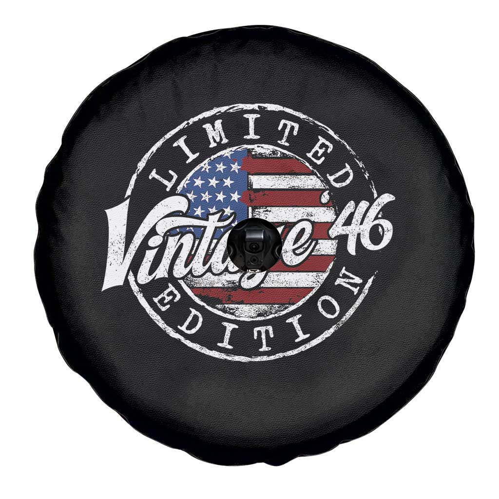 Funny 80th Birthday Spare Tire Cover Vintage 1946 Stamp 80 Years Old American Flag