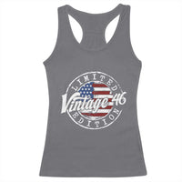 Funny 80th Birthday Racerback Tank Top Vintage 1946 Stamp 80 Years Old American Flag