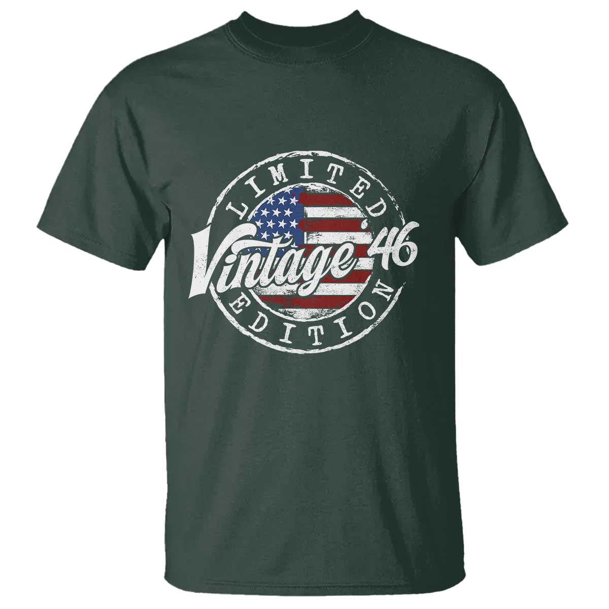 Funny 80th Birthday T Shirt Vintage 1946 Stamp 80 Years Old American Flag