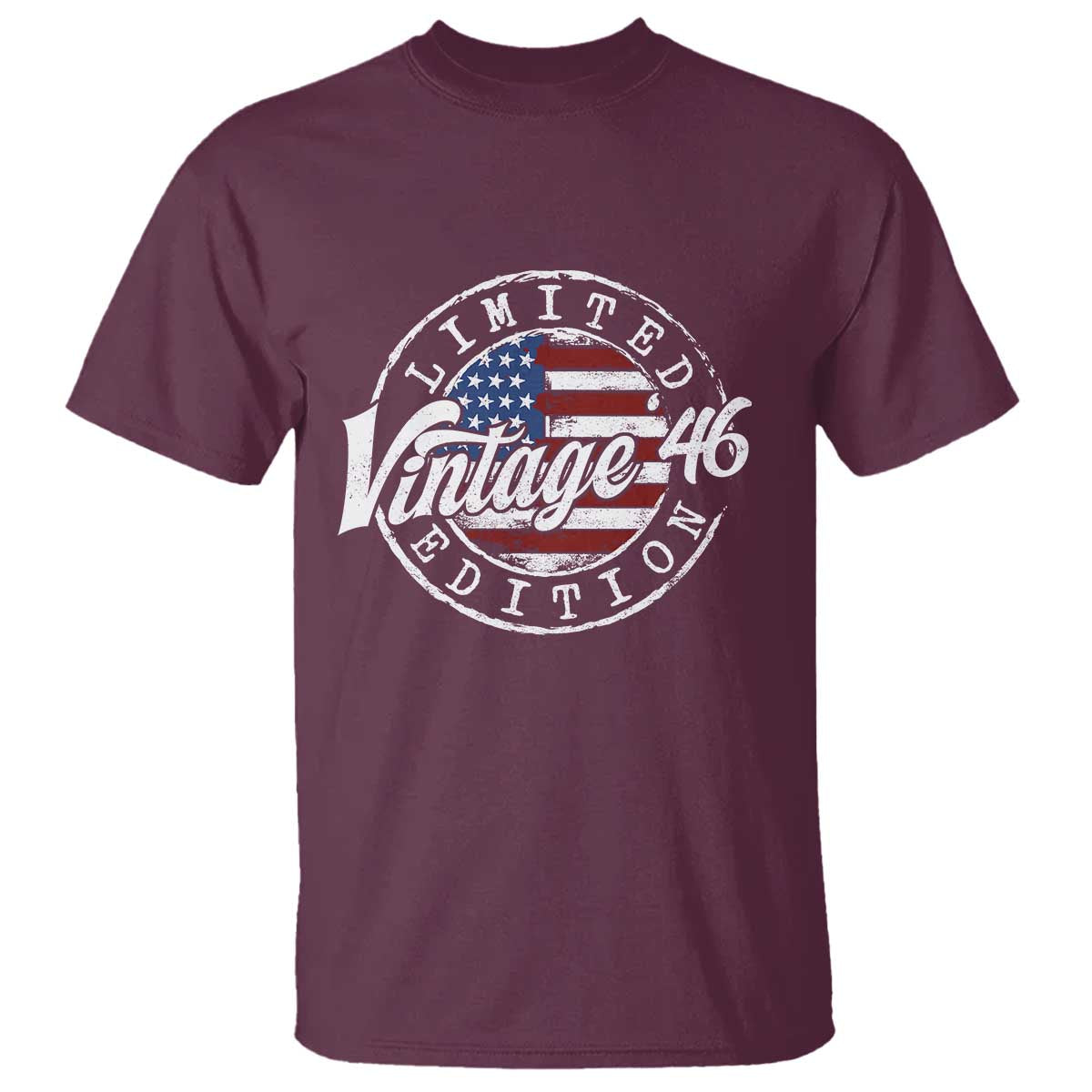 Funny 80th Birthday T Shirt Vintage 1946 Stamp 80 Years Old American Flag