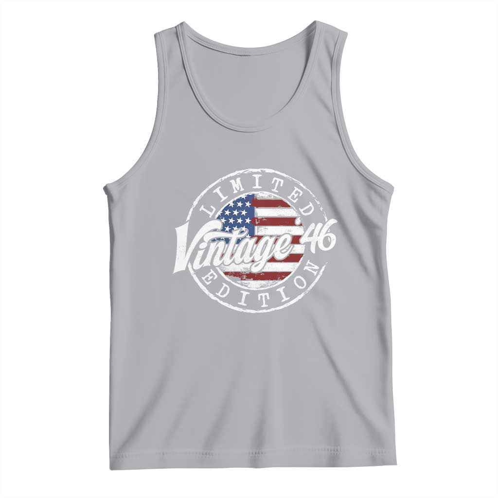 Funny 80th Birthday Tank Top Vintage 1946 Stamp 80 Years Old American Flag