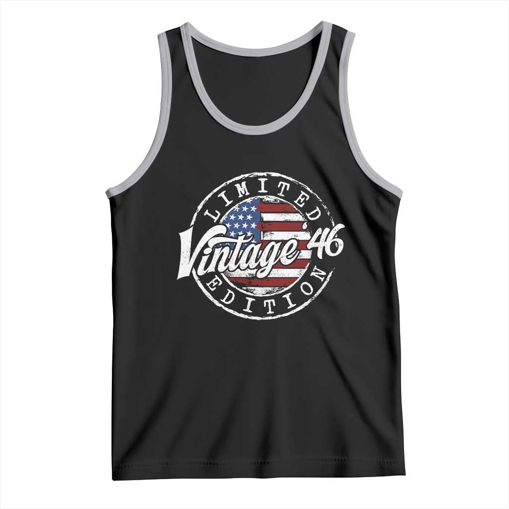 Funny 80th Birthday Tank Top Vintage 1946 Stamp 80 Years Old American Flag