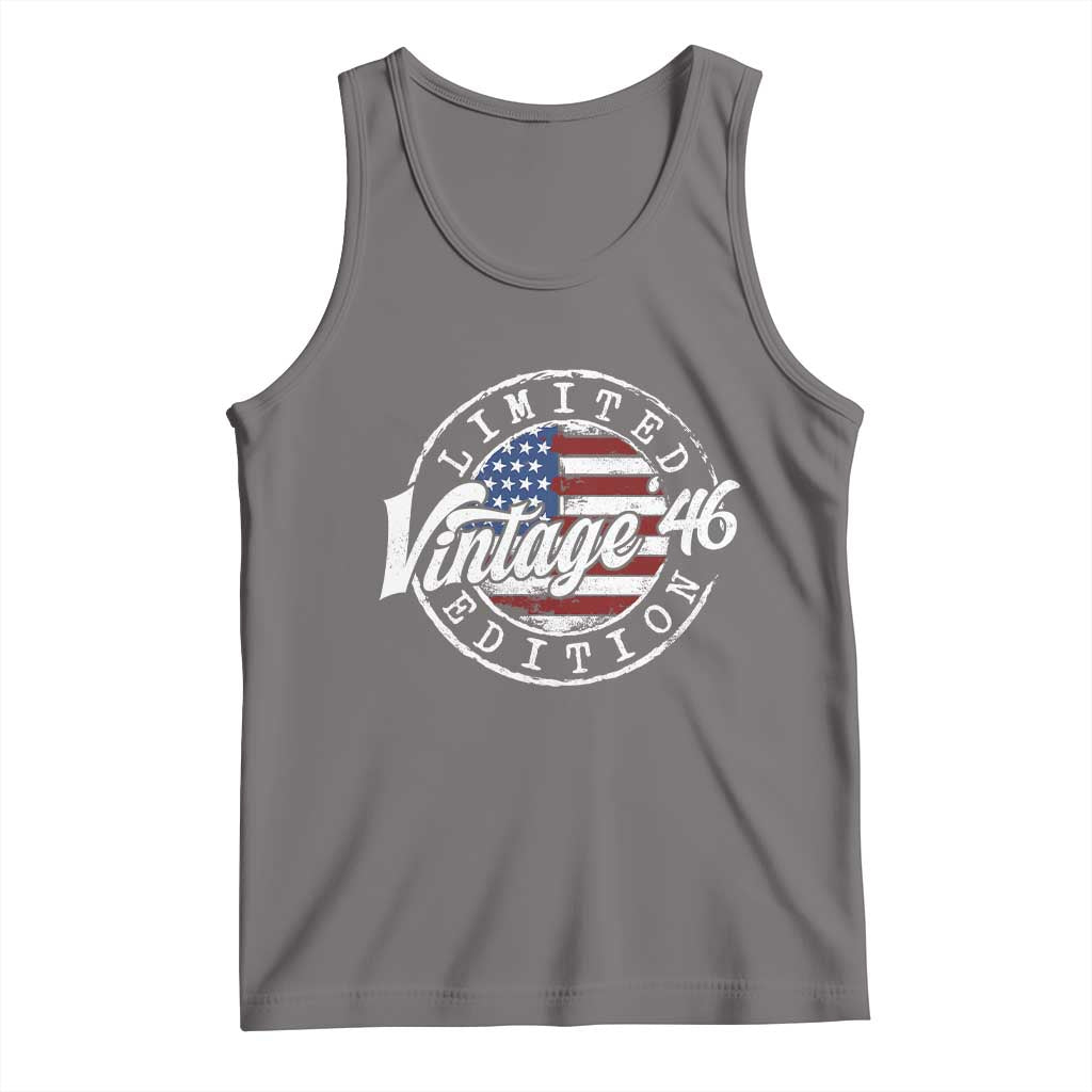 Funny 80th Birthday Tank Top Vintage 1946 Stamp 80 Years Old American Flag