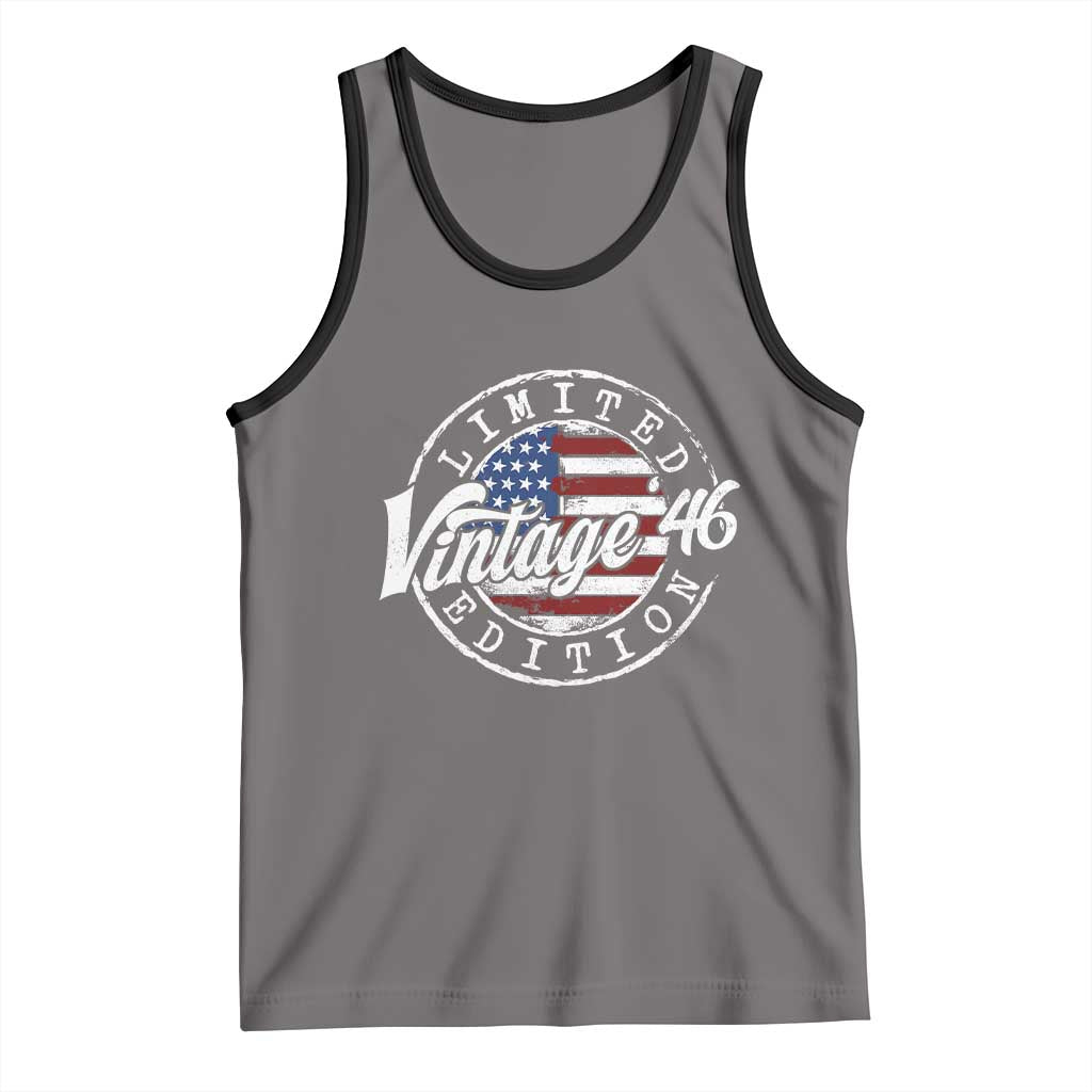 Funny 80th Birthday Tank Top Vintage 1946 Stamp 80 Years Old American Flag