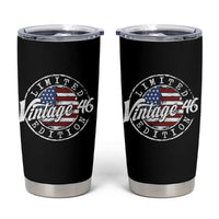 Funny 80th Birthday Tumbler Cup Vintage 1946 Stamp 80 Years Old American Flag