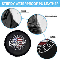 Funny 40th Birthday Spare Tire Cover Vintage 1986 Stamp 40 Years Old American Flag