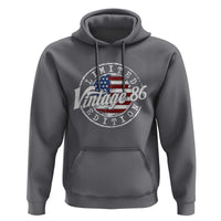 Funny 40th Birthday Hoodie Vintage 1986 Stamp 40 Years Old American Flag
