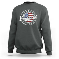 Funny 40th Birthday Sweatshirt Vintage 1986 Stamp 40 Years Old American Flag