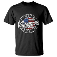 Funny 40th Birthday T Shirt Vintage 1986 Stamp 40 Years Old American Flag