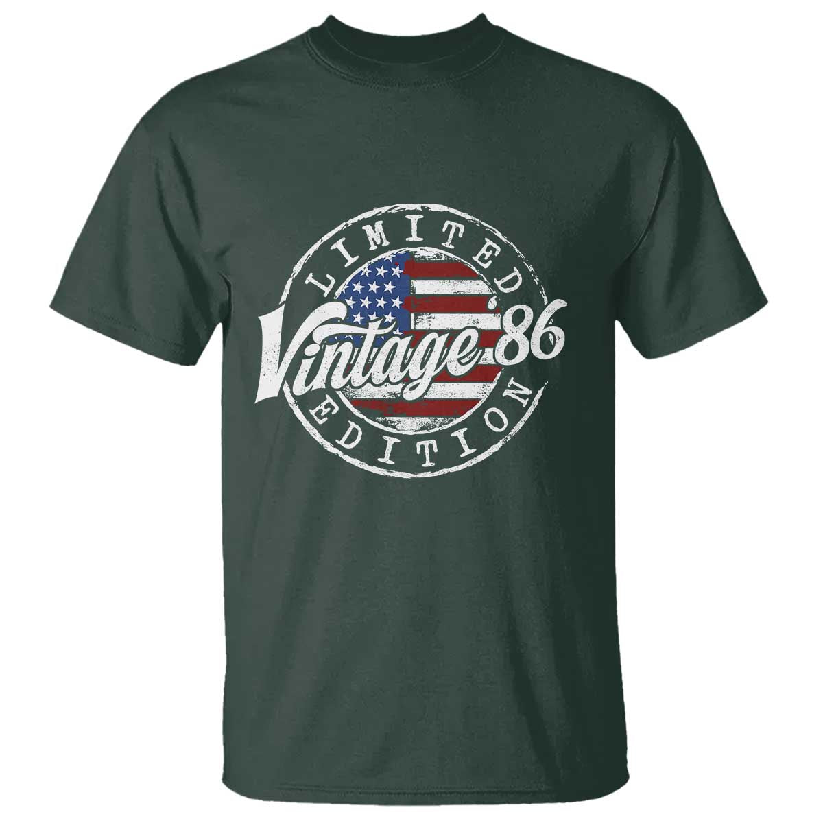 Funny 40th Birthday T Shirt Vintage 1986 Stamp 40 Years Old American Flag