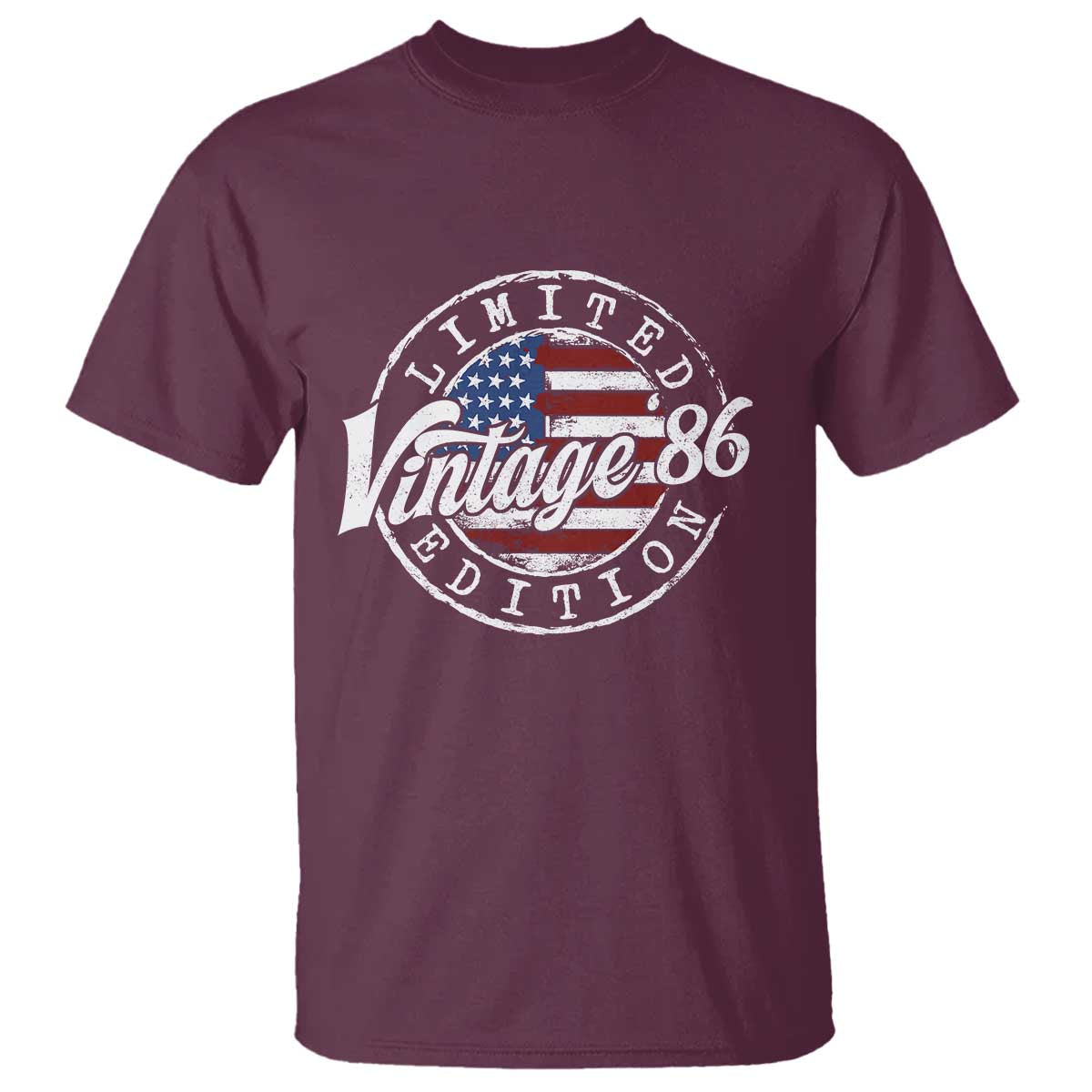 Funny 40th Birthday T Shirt Vintage 1986 Stamp 40 Years Old American Flag