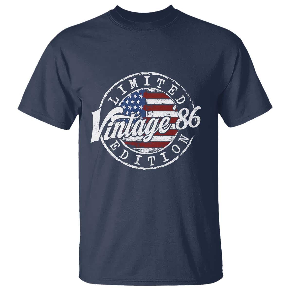 Funny 40th Birthday T Shirt Vintage 1986 Stamp 40 Years Old American Flag
