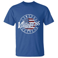 Funny 40th Birthday T Shirt Vintage 1986 Stamp 40 Years Old American Flag