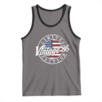 Funny 40th Birthday Tank Top Vintage 1986 Stamp 40 Years Old American Flag