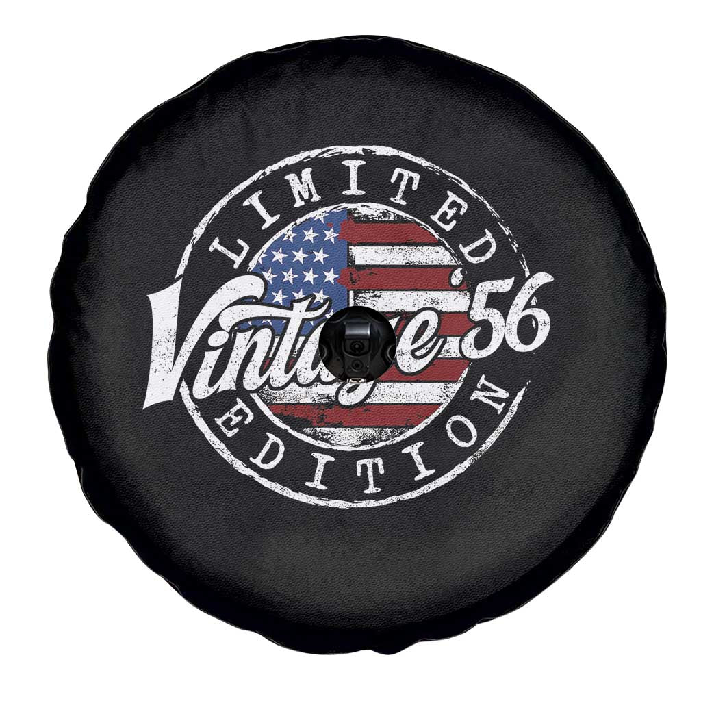 Funny 70th Birthday Spare Tire Cover Vintage 1956 Stamp 70 Years Old American Flag