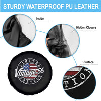 Funny 70th Birthday Spare Tire Cover Vintage 1956 Stamp 70 Years Old American Flag
