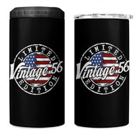 Funny 70th Birthday 4 in 1 Can Cooler Tumbler Vintage 1956 Stamp 70 Years Old American Flag