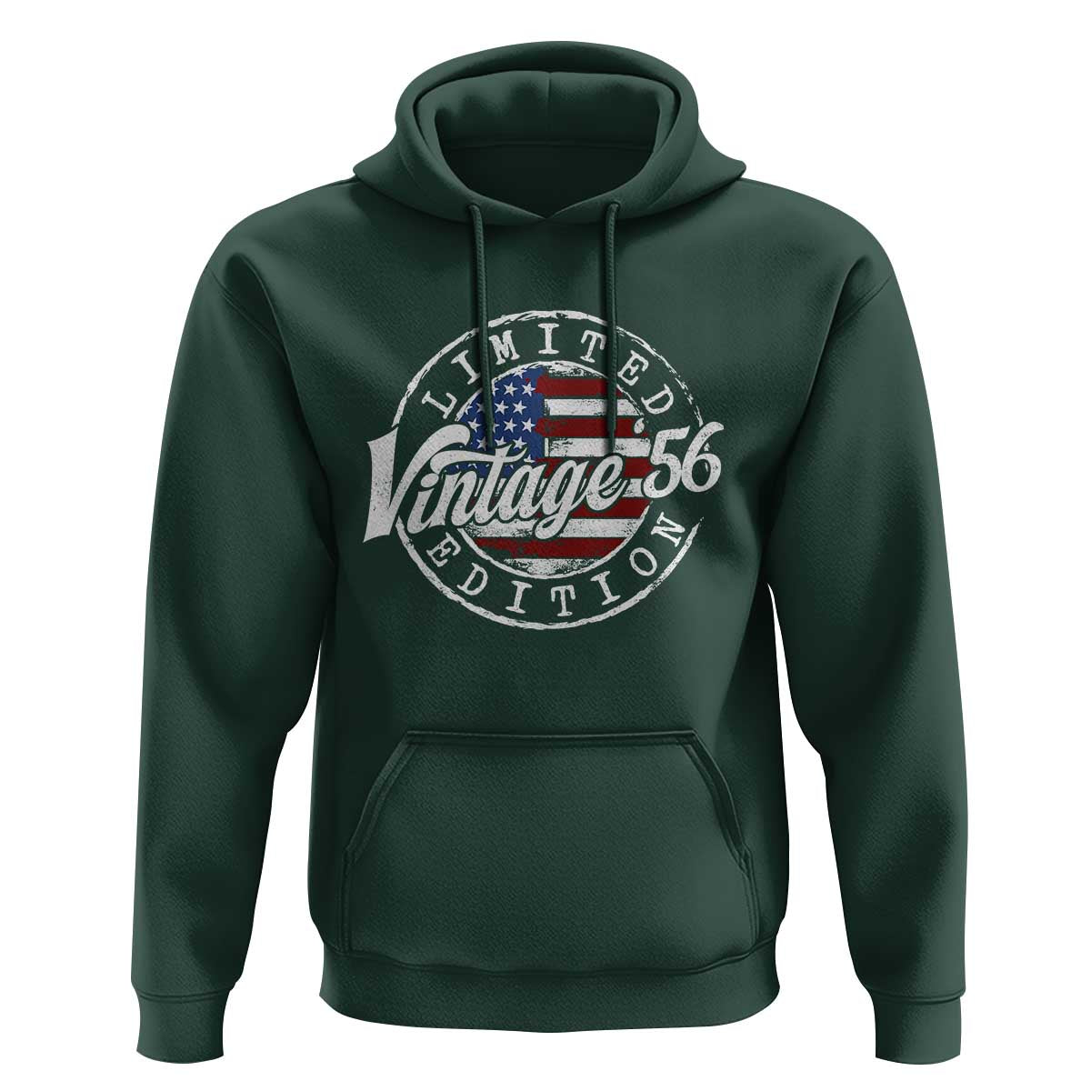 Funny 70th Birthday Hoodie Vintage 1956 Stamp 70 Years Old American Flag