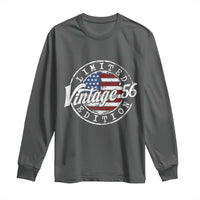 Funny 70th Birthday Long Sleeve Shirt Vintage 1956 Stamp 70 Years Old American Flag