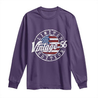 Funny 70th Birthday Long Sleeve Shirt Vintage 1956 Stamp 70 Years Old American Flag