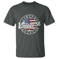 Funny 70th Birthday T Shirt Vintage 1956 Stamp 70 Years Old American Flag