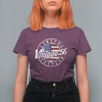 Funny 70th Birthday T Shirt For Women Vintage 1956 Stamp 70 Years Old American Flag