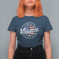 Funny 70th Birthday T Shirt For Women Vintage 1956 Stamp 70 Years Old American Flag