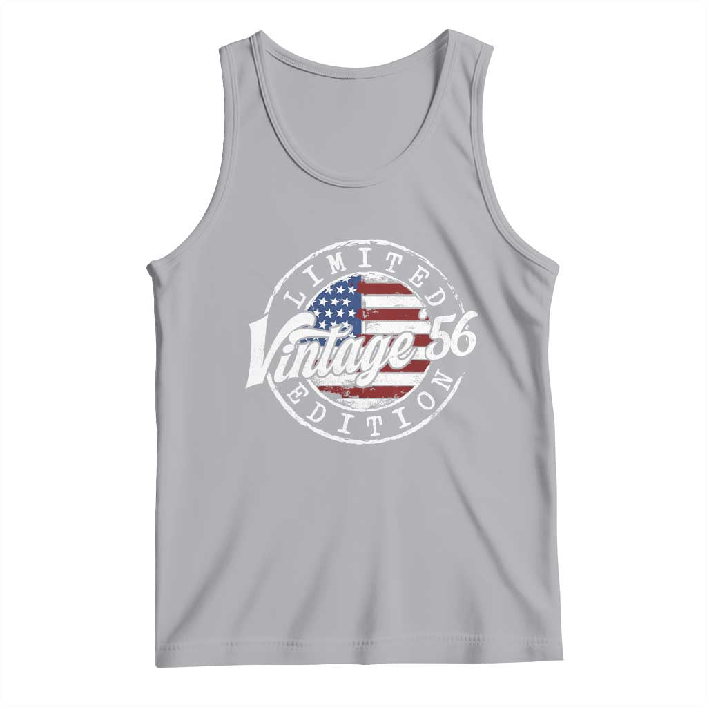Funny 70th Birthday Tank Top Vintage 1956 Stamp 70 Years Old American Flag