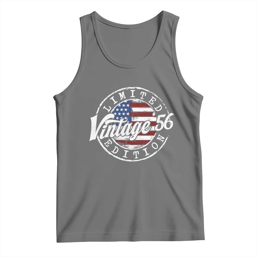 Funny 70th Birthday Tank Top Vintage 1956 Stamp 70 Years Old American Flag