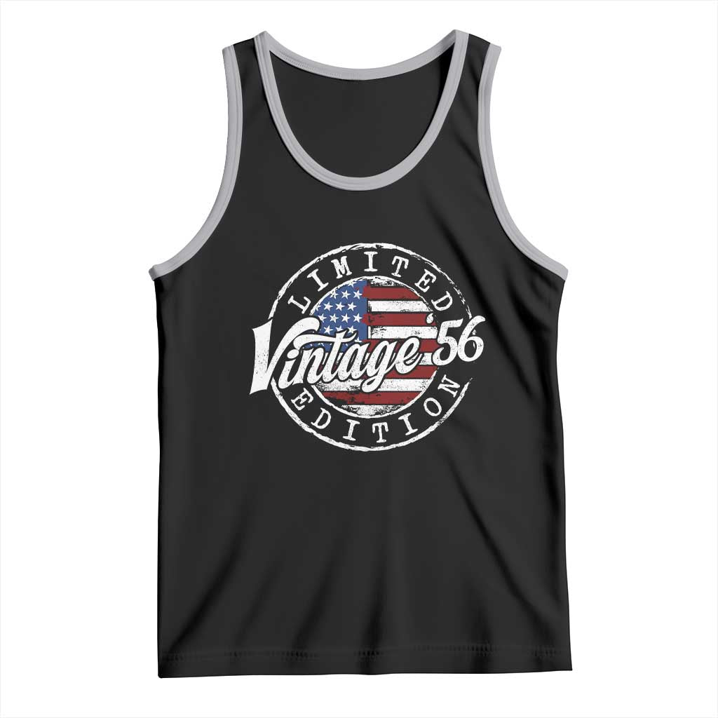 Funny 70th Birthday Tank Top Vintage 1956 Stamp 70 Years Old American Flag