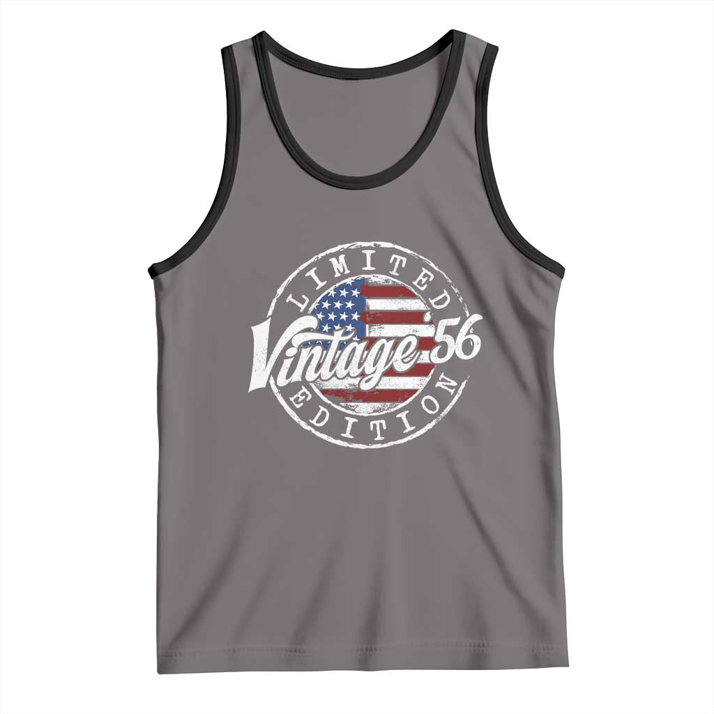 Funny 70th Birthday Tank Top Vintage 1956 Stamp 70 Years Old American Flag