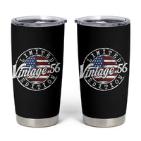 Funny 70th Birthday Tumbler Cup Vintage 1956 Stamp 70 Years Old American Flag
