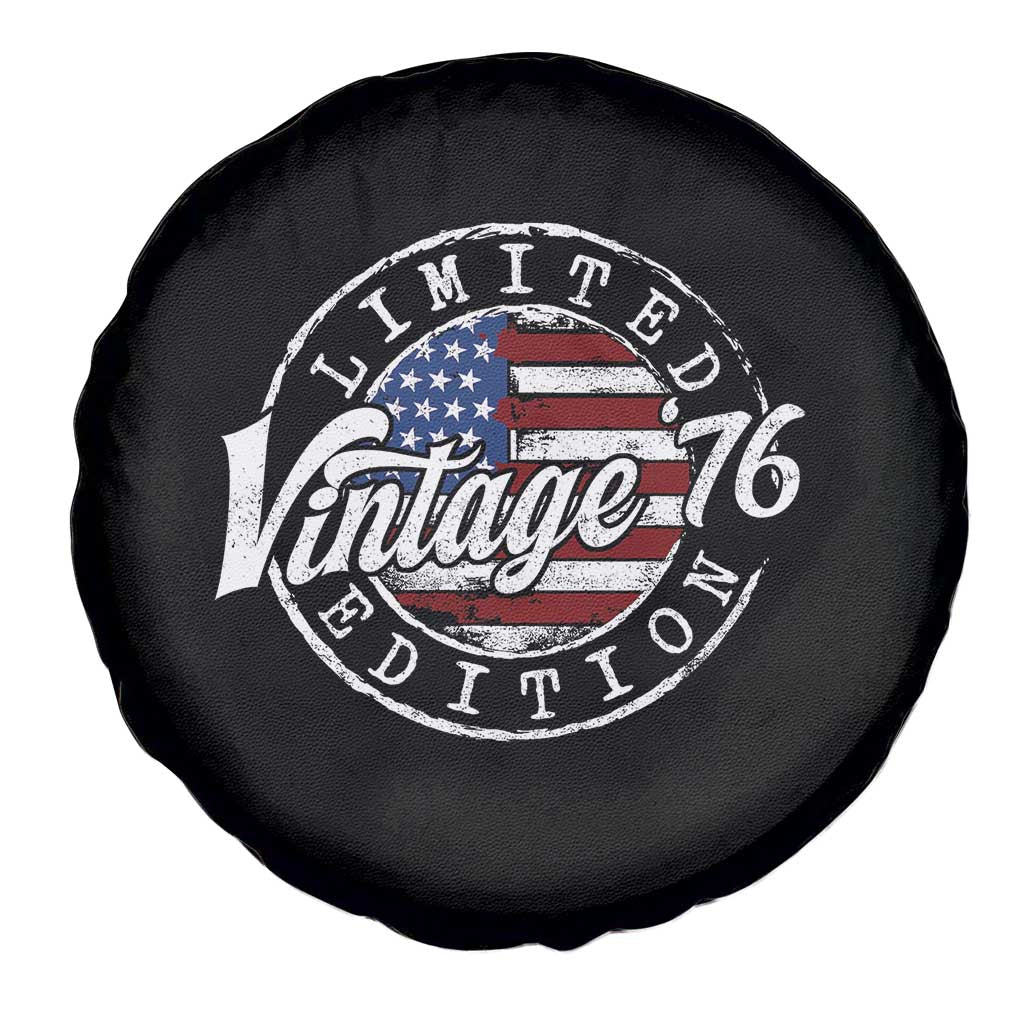 Funny 50th Birthday Spare Tire Cover Vintage 1976 Stamp 50 Years Old American Flag