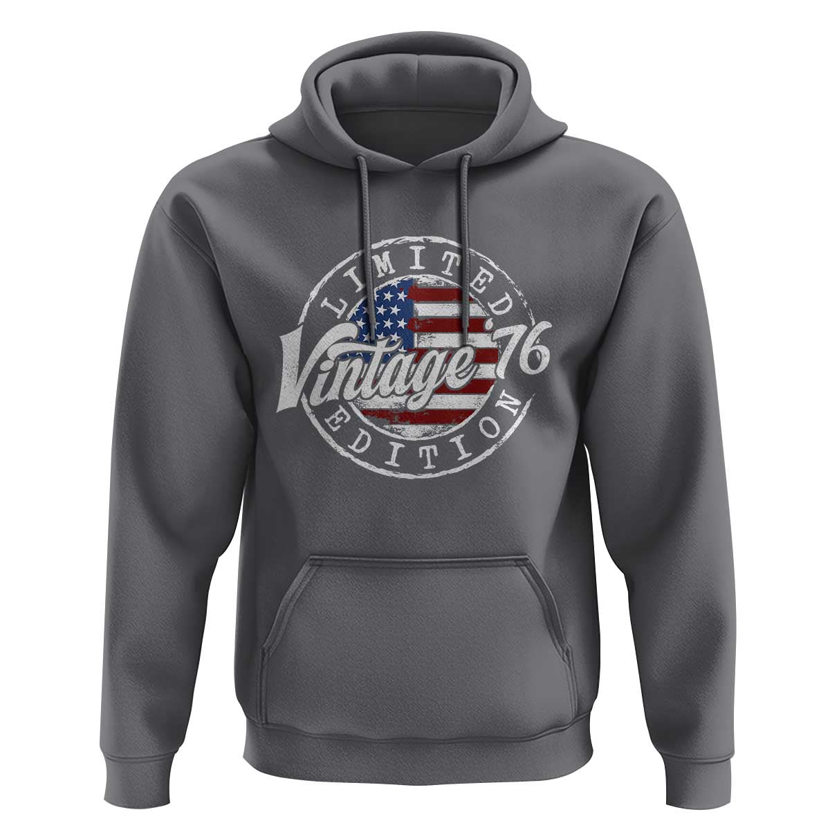 Funny 50th Birthday Hoodie Vintage 1976 Stamp 50 Years Old American Flag