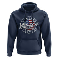 Funny 50th Birthday Hoodie Vintage 1976 Stamp 50 Years Old American Flag