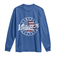 Funny 50th Birthday Long Sleeve Shirt Vintage 1976 Stamp 50 Years Old American Flag