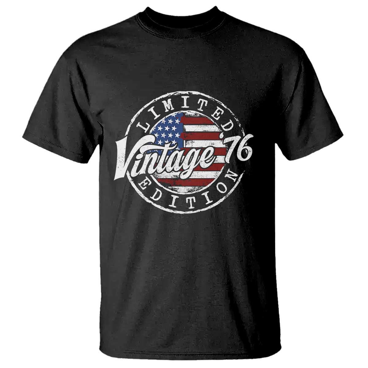 Funny 50th Birthday T Shirt Vintage 1976 Stamp 50 Years Old American Flag