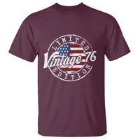 Funny 50th Birthday T Shirt Vintage 1976 Stamp 50 Years Old American Flag