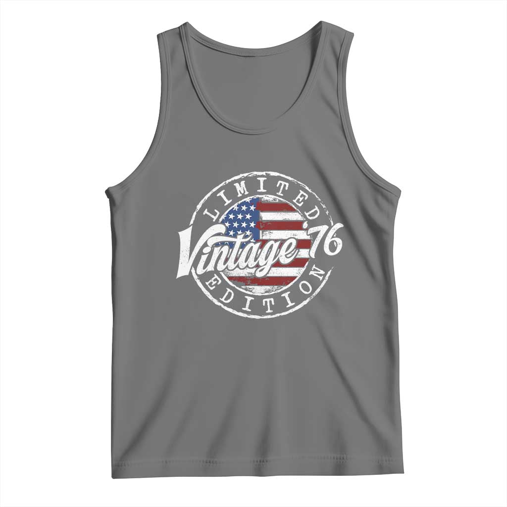 Funny 50th Birthday Tank Top Vintage 1976 Stamp 50 Years Old American Flag