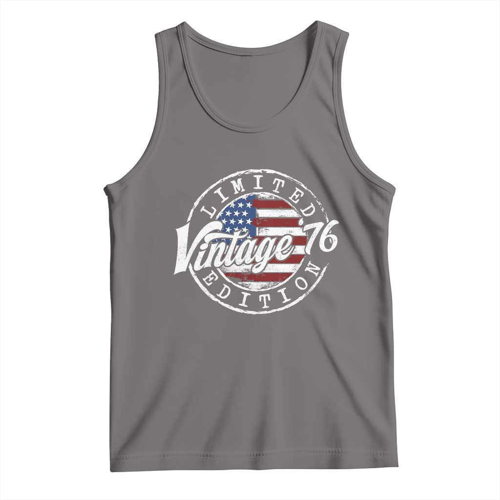 Funny 50th Birthday Tank Top Vintage 1976 Stamp 50 Years Old American Flag