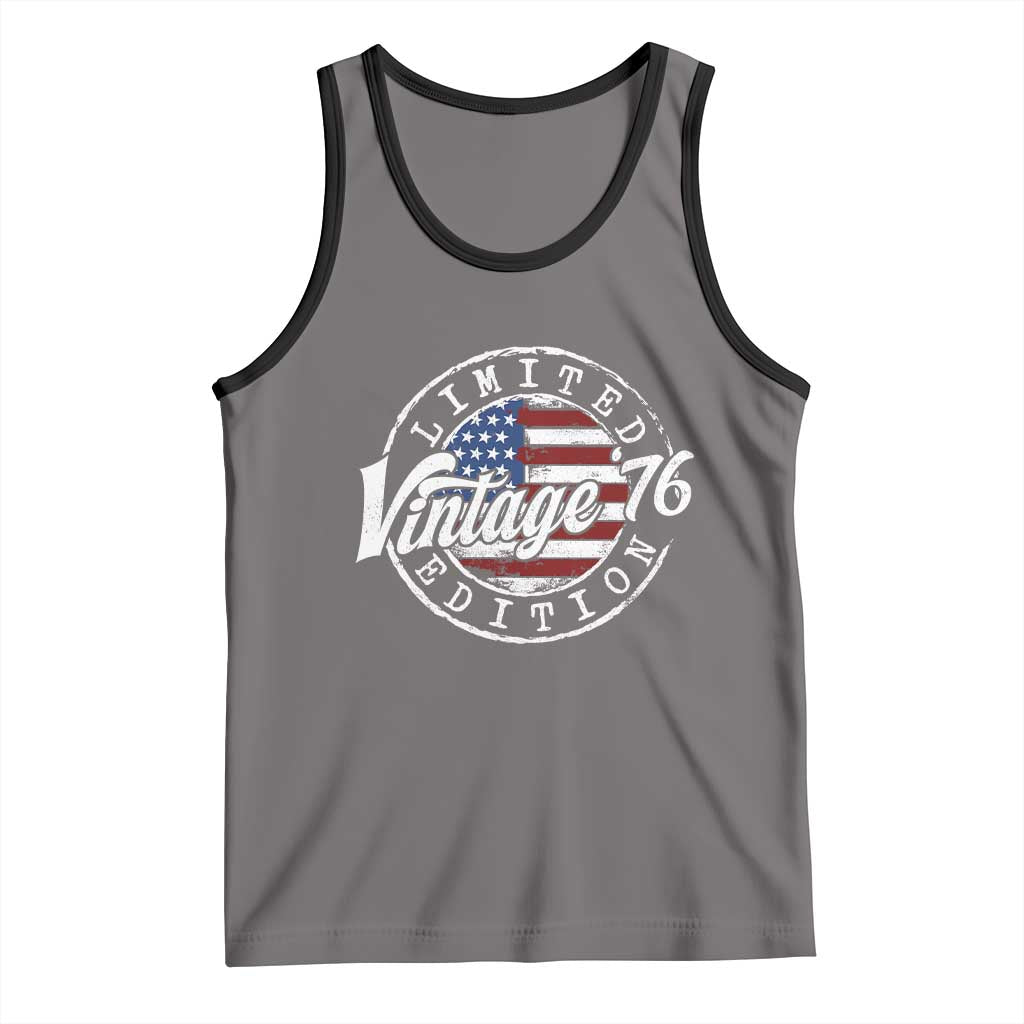 Funny 50th Birthday Tank Top Vintage 1976 Stamp 50 Years Old American Flag