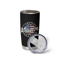 Funny 50th Birthday Tumbler Cup Vintage 1976 Stamp 50 Years Old American Flag