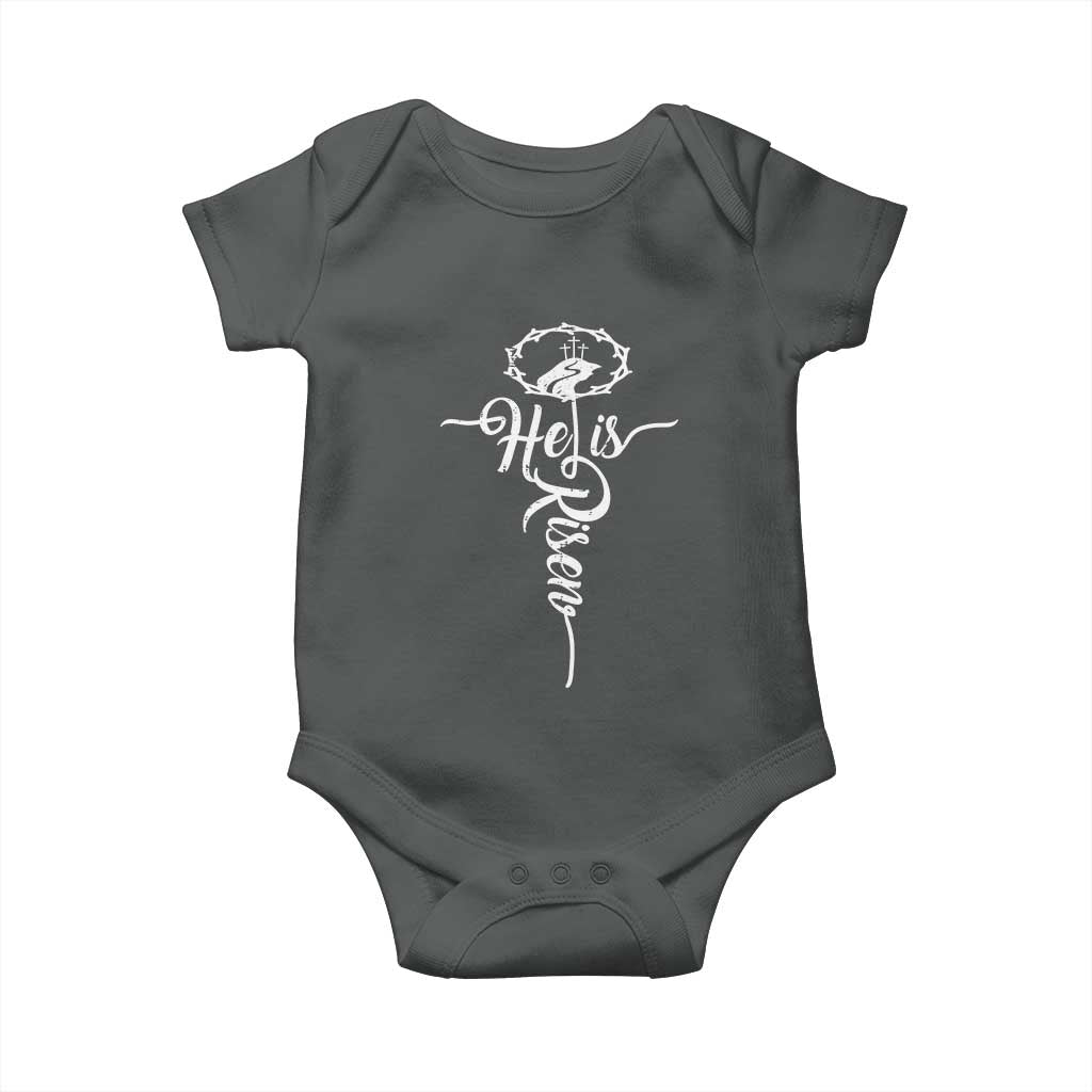 Easter He Is Risen Baby Onesie Christian Easter Day Religious Cross