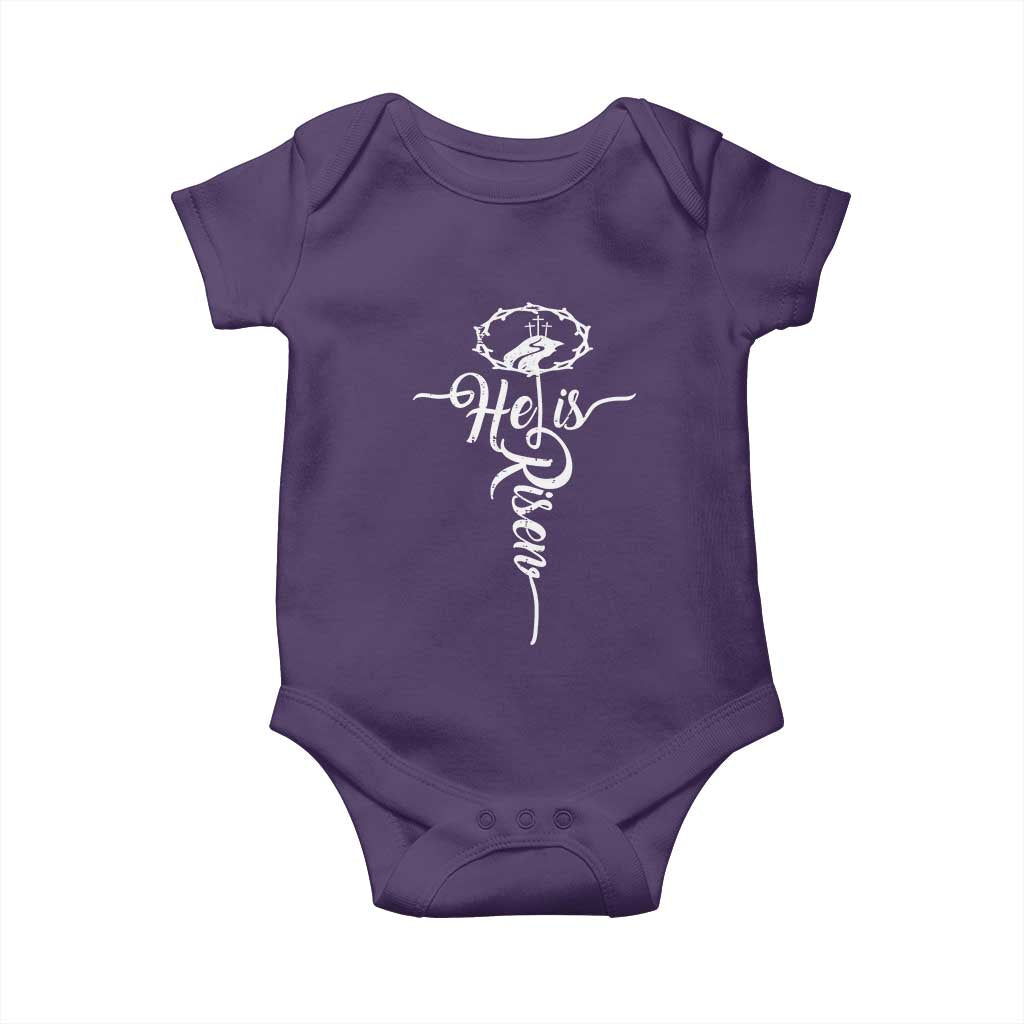 Easter He Is Risen Baby Onesie Christian Easter Day Religious Cross