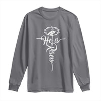 Easter He Is Risen Long Sleeve Shirt Christian Easter Day Religious Cross