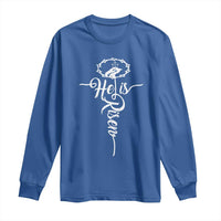 Easter He Is Risen Long Sleeve Shirt Christian Easter Day Religious Cross