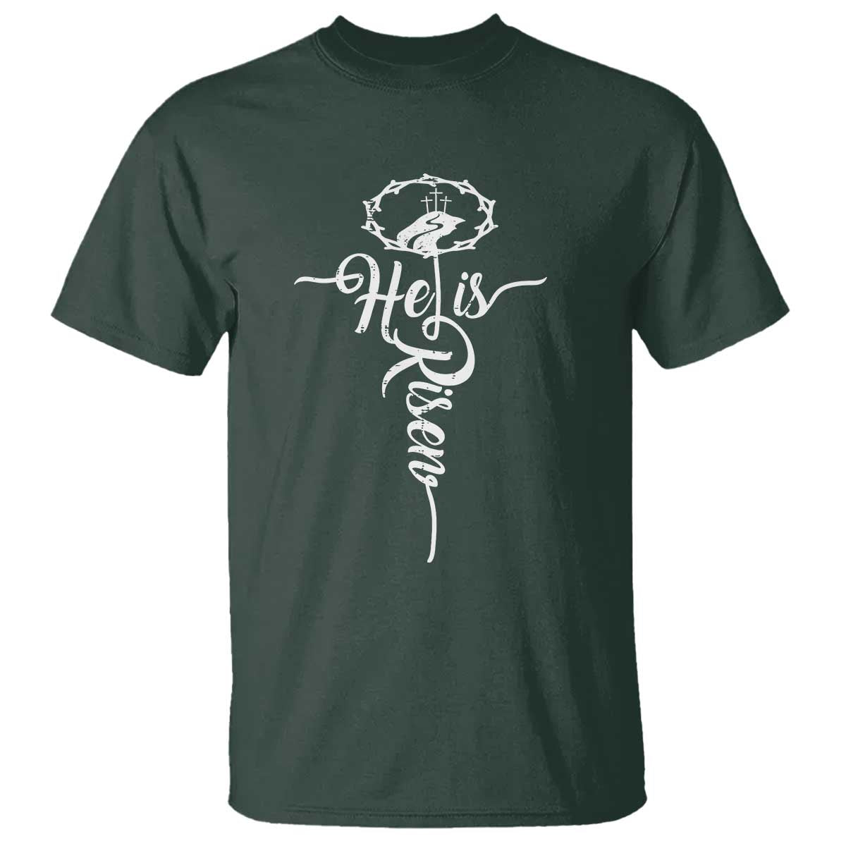 Easter He Is Risen T Shirt Christian Easter Day Religious Cross