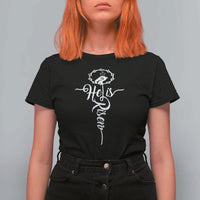 Easter He Is Risen T Shirt For Women Christian Easter Day Religious Cross