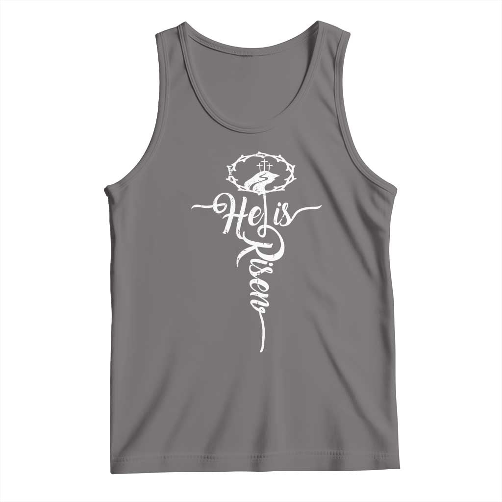 Easter He Is Risen Tank Top Christian Easter Day Religious Cross