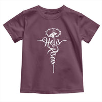 Easter He Is Risen Toddler T Shirt Christian Easter Day Religious Cross